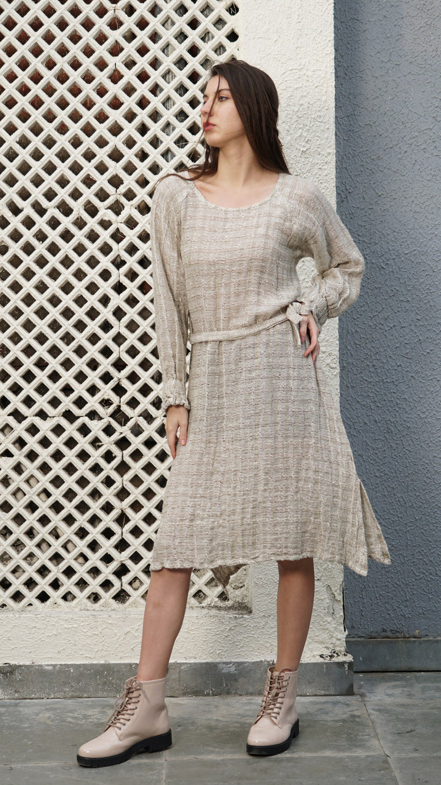Fauna Linen Dress in Cream