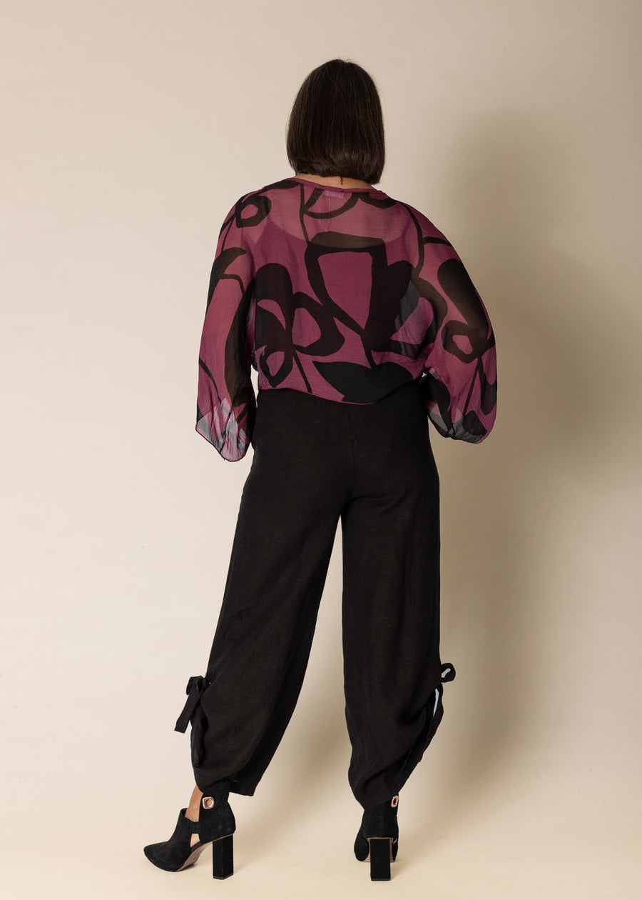 Gabriella Linen Pants in Onyx