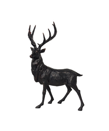 Black Stag Head Turning
