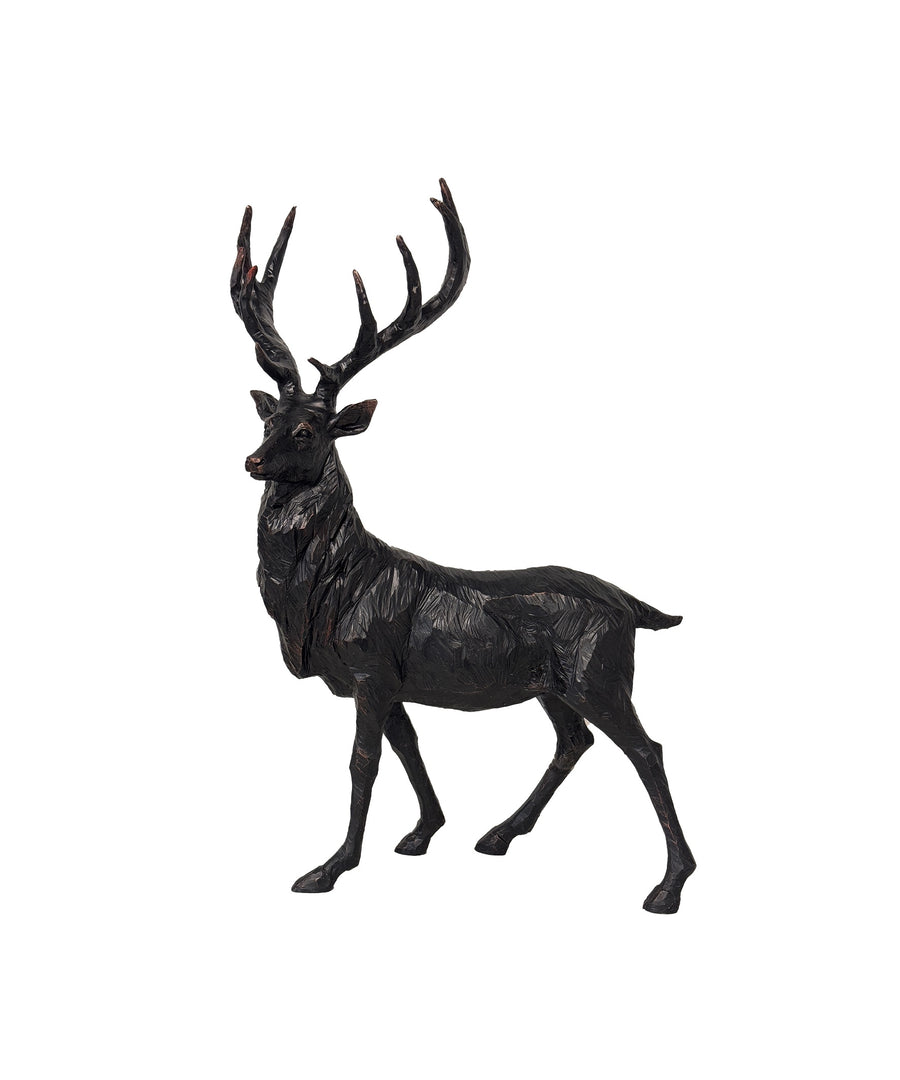 Black Stag Head Turning