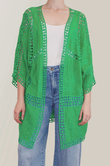Oline Lace Kimono - Green