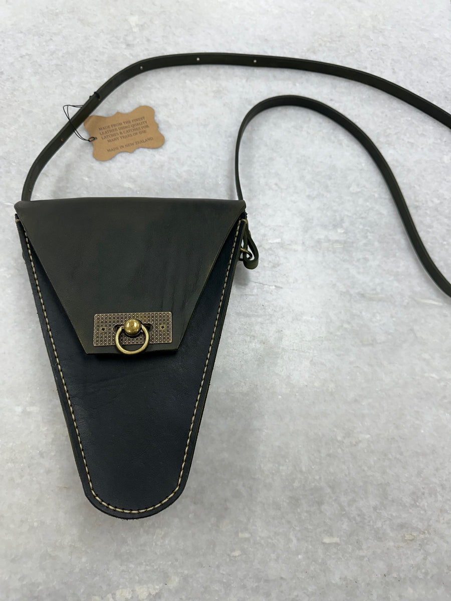 Cuffin Leather Handbag -  Leaf Green