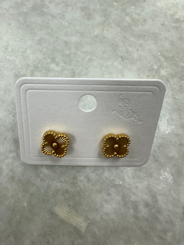 Vintage Cross Earrings - Gold