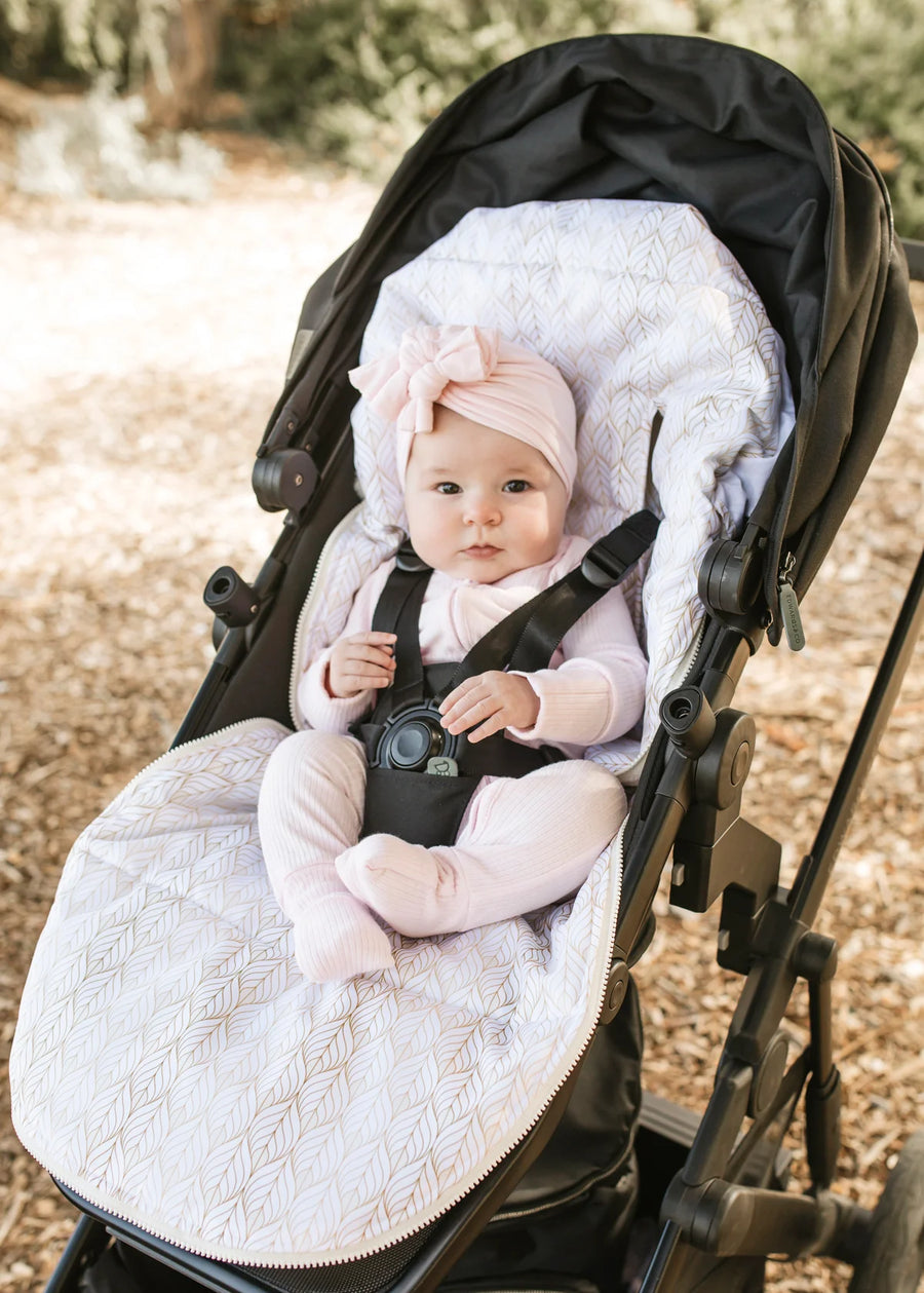 Nordic Footmuff Pram Liner - White Gold