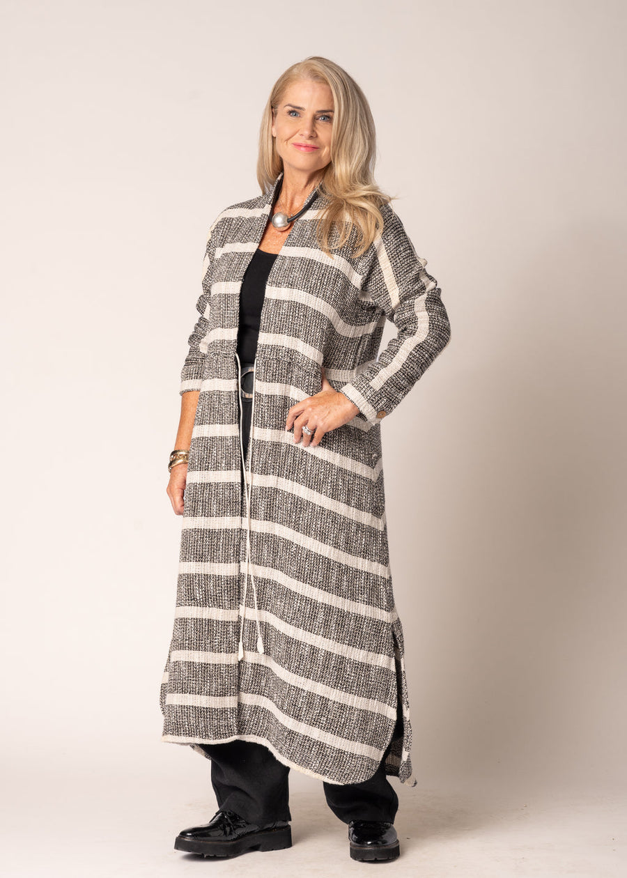 Kinsley Linen Jacket in Onyx