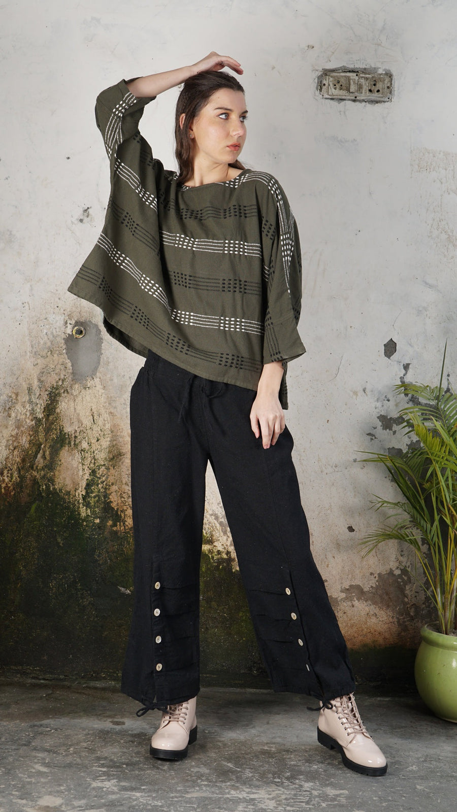 Malibu Cotton Top in Khaki