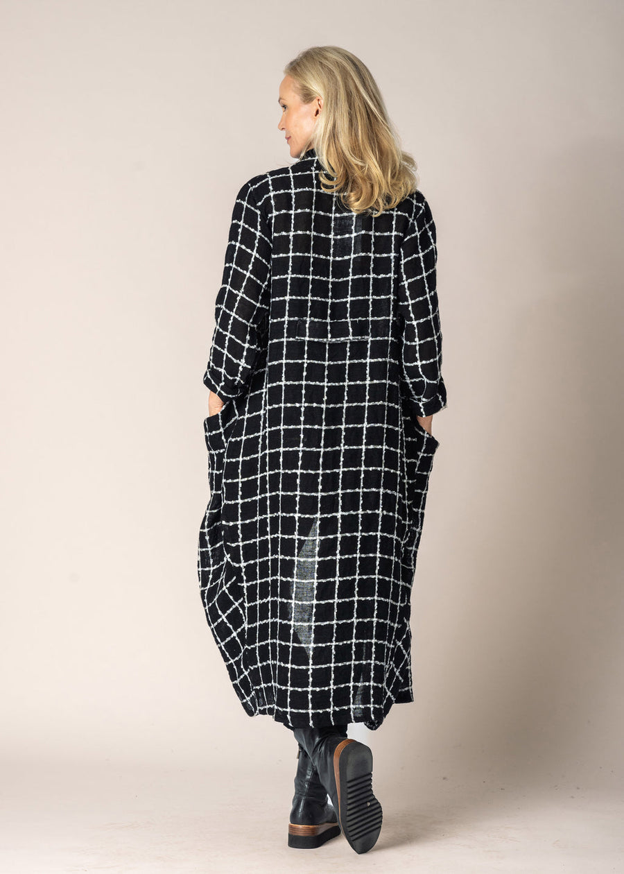 Mirella Linen Jacket in Onyx