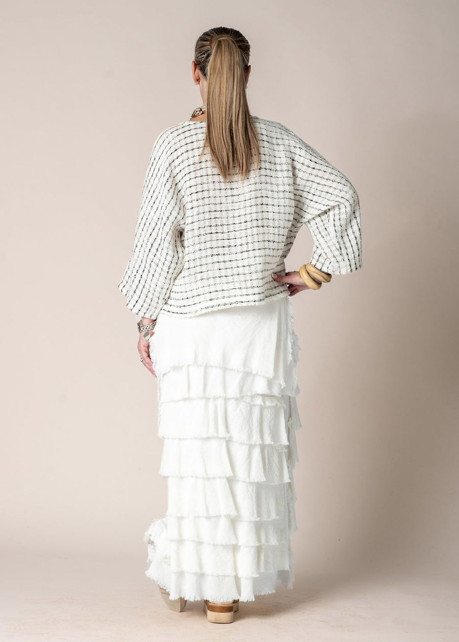 Naida Linen Top in Cream