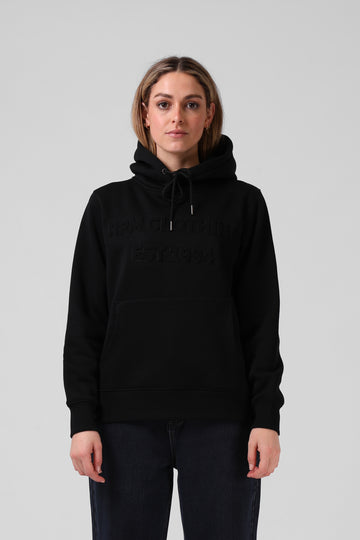 Emboss Print Hood - Black