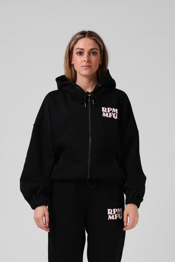Zip Thru Hood - Black