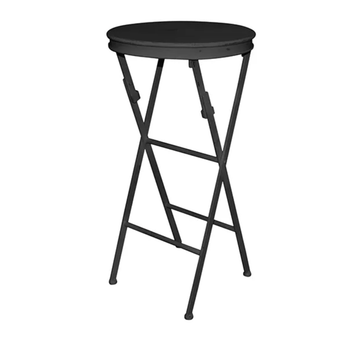 Folding Side Table Tall Black