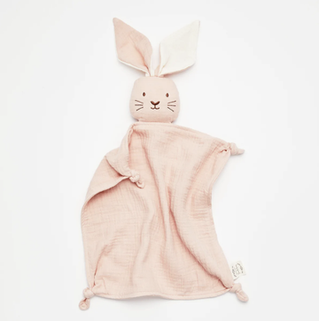 Organic Muslin Bunny Lovey Blush with Milk Ears