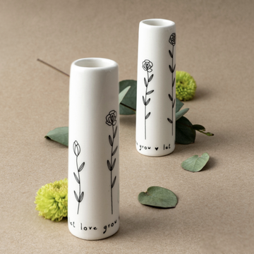 'Let Love Grow' Ceramic Mini Bud Vase