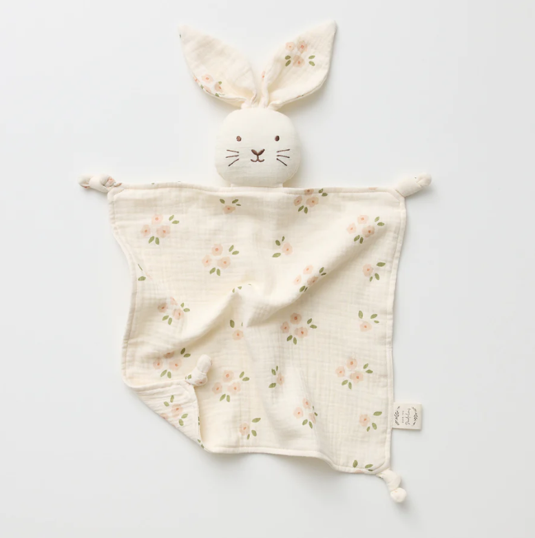 Organic Muslin Bunny Lovey with Daisy Print