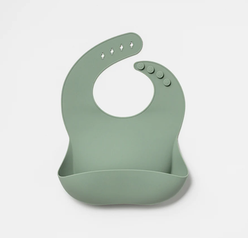 Silicone Bib - Soft Moss