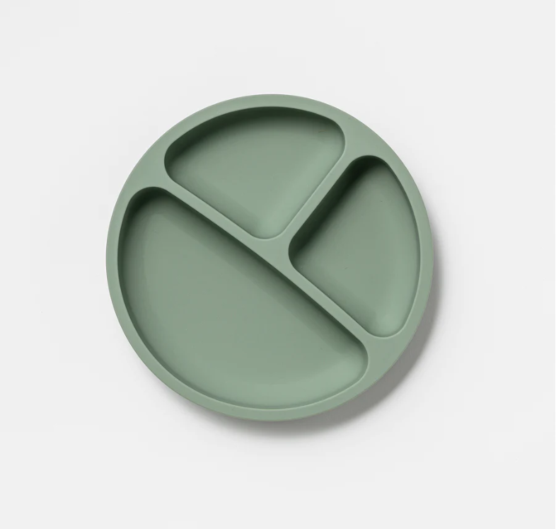 Silicone Divided Plate - Soft Moss