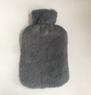Plush Hot Water Bottle & Cover - Grey