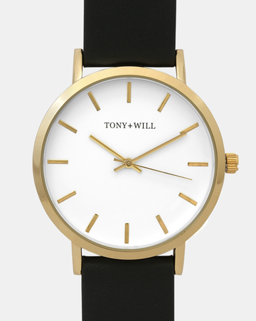 Classic Leather Watch - Gold/White/Black