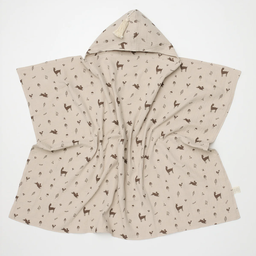 Hooded Towel with Tassel  - Woodlands