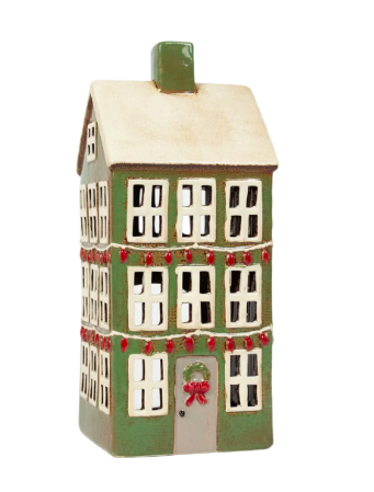 Alsace Tea Light Grande Christmas Chalet - Green