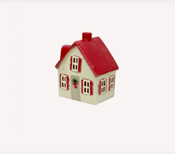 Alsace Tea Light Cottage - Cream with Shutters