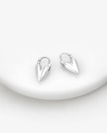 Jess Heart Hoop - Silver