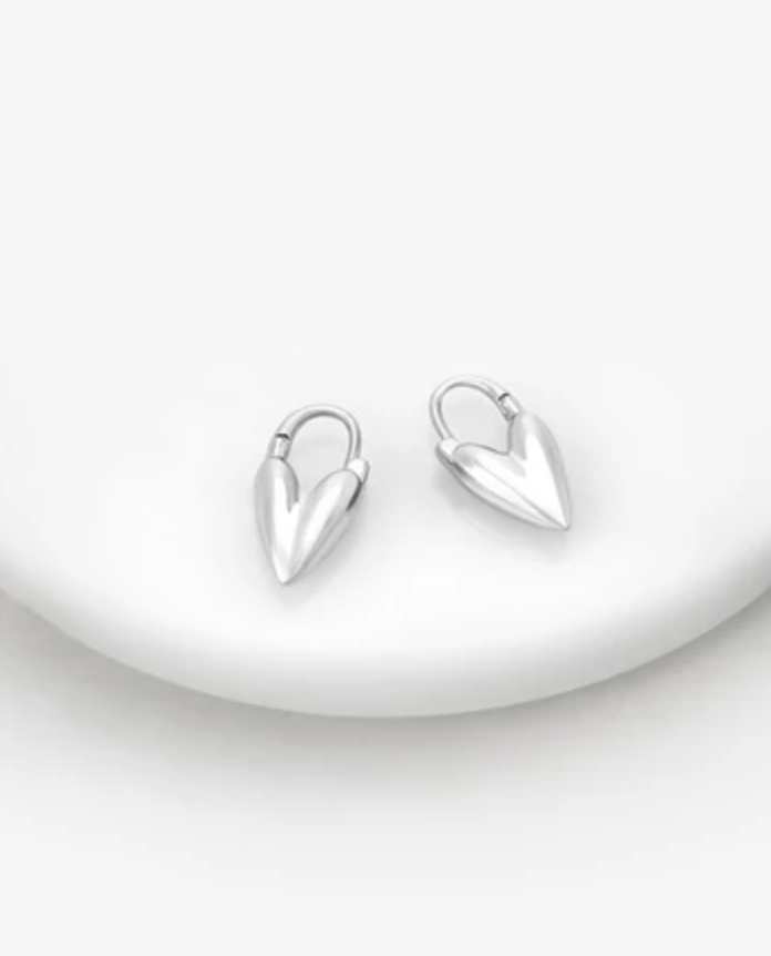 Jess Heart Hoop - Silver