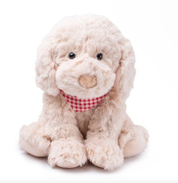 Monty the Dog Soft Toy with Red Check Bandana
