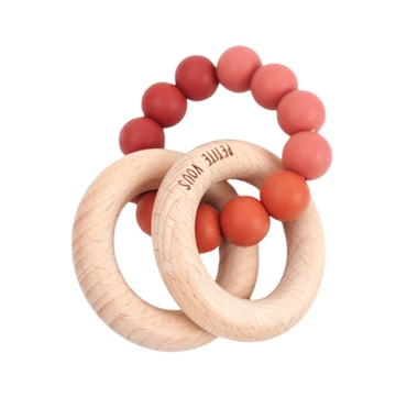 Silicone + Beechwood Teething Rings - Desert Earth