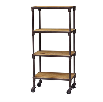 Industrial 4 Tier Shelving Unit Old Pine