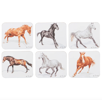 Horses By Charlotte 6pk Coaster