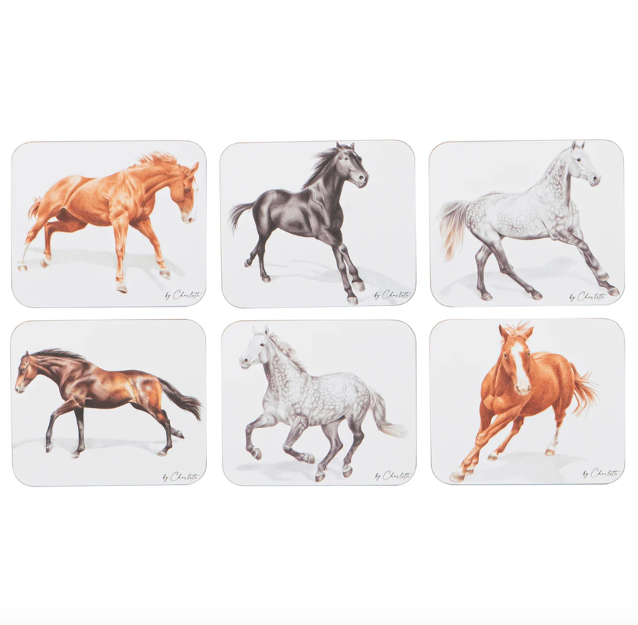 Horses By Charlotte 6pk Coaster