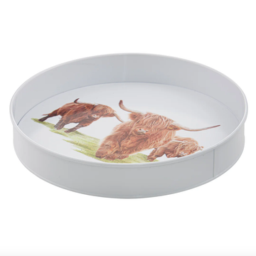 Highland Herd Round Serving Tray
