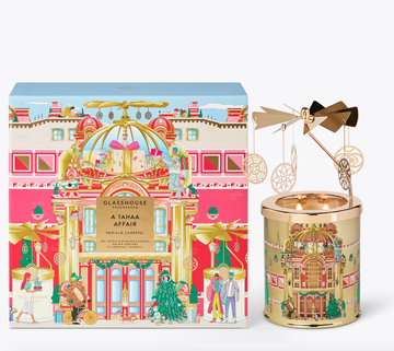 Glasshouse Fragrances Candle with Spinning Carousel Gift Set