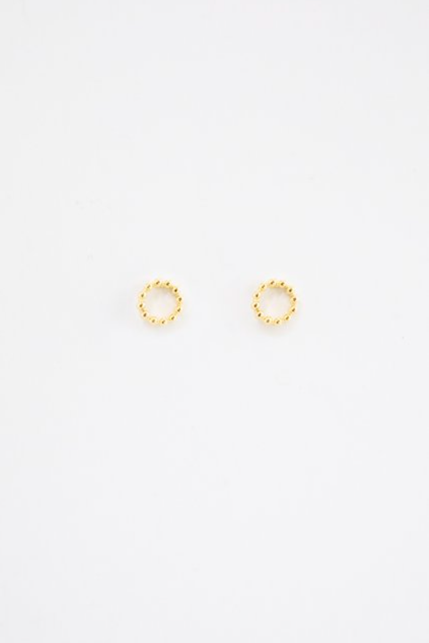 Dot Circle Earring - Gold