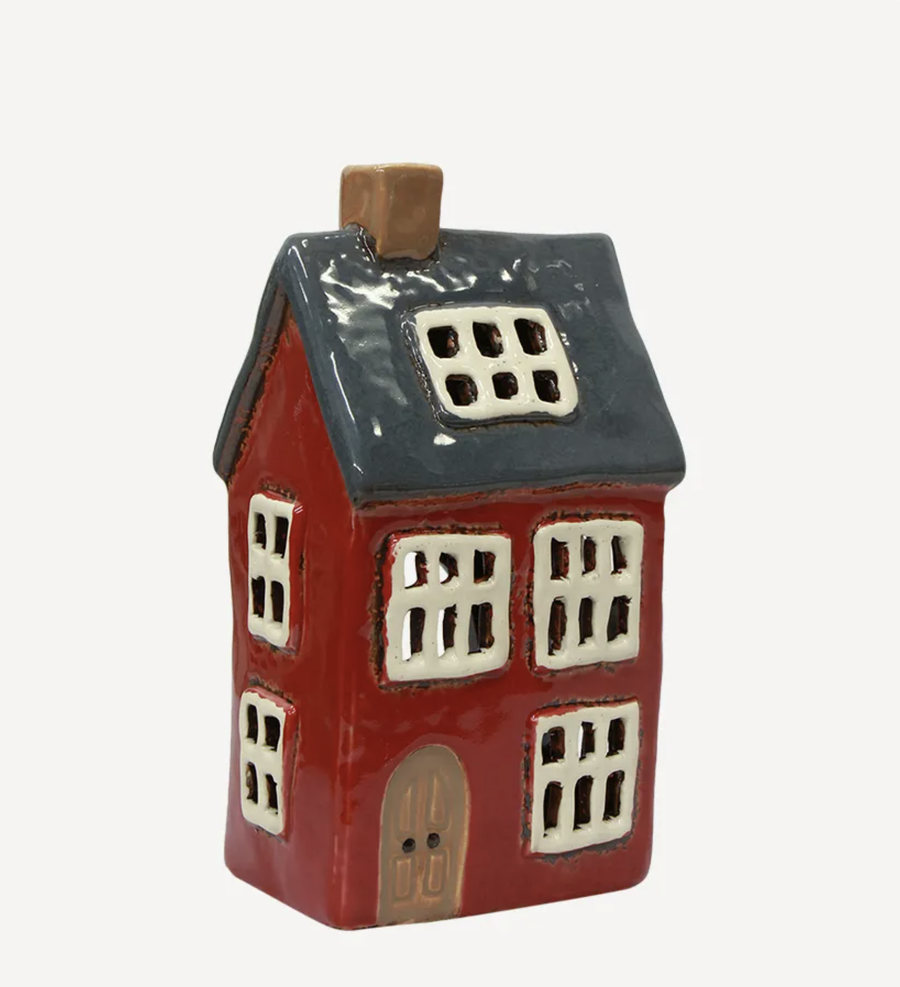 Alsace Tea Light House - Navy Roof