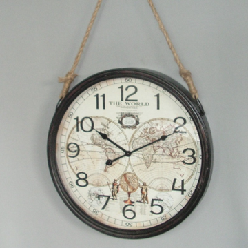 World Map Hanging Clock