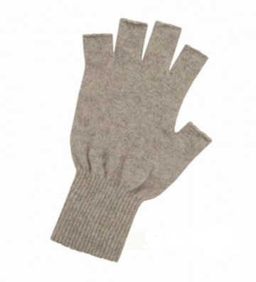 Possum Merino Half Finger Gloves - Natural