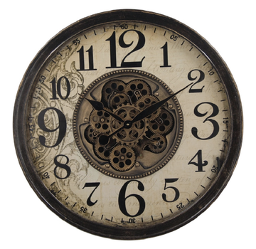 Two Tone Gear Clock with Glass
