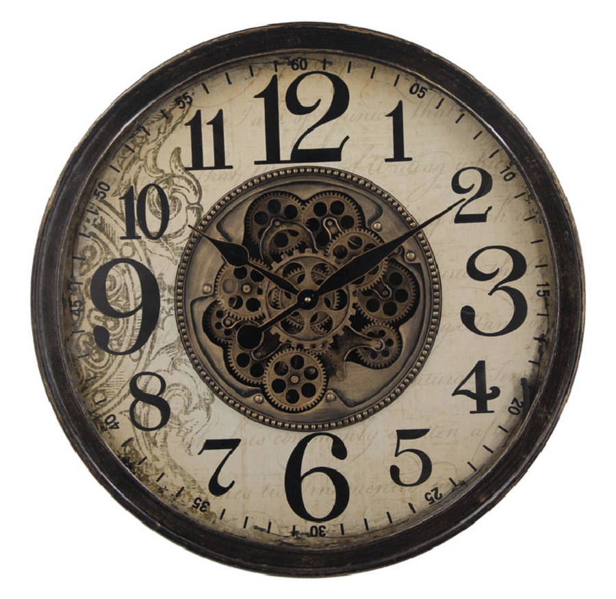 Two Tone Gear Clock with Glass