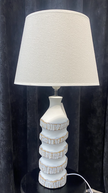Augie Table Lamp - White /Natural