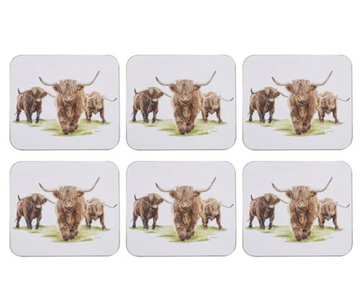 Highland Herd 6pk Coaster