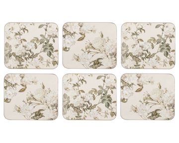 Elegant Rose Cream 6pk Coaster