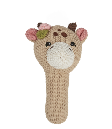 Baby Giraffe Knitted Rattle