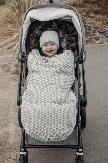 Nordic Footmuff Pram Liner - Raindrops
