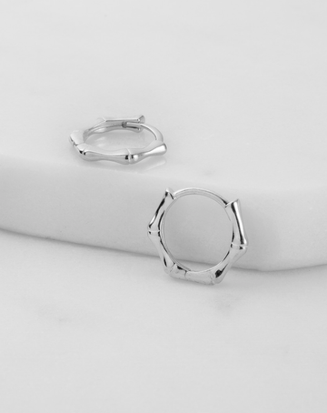 Rye Silver Huggie Earrings