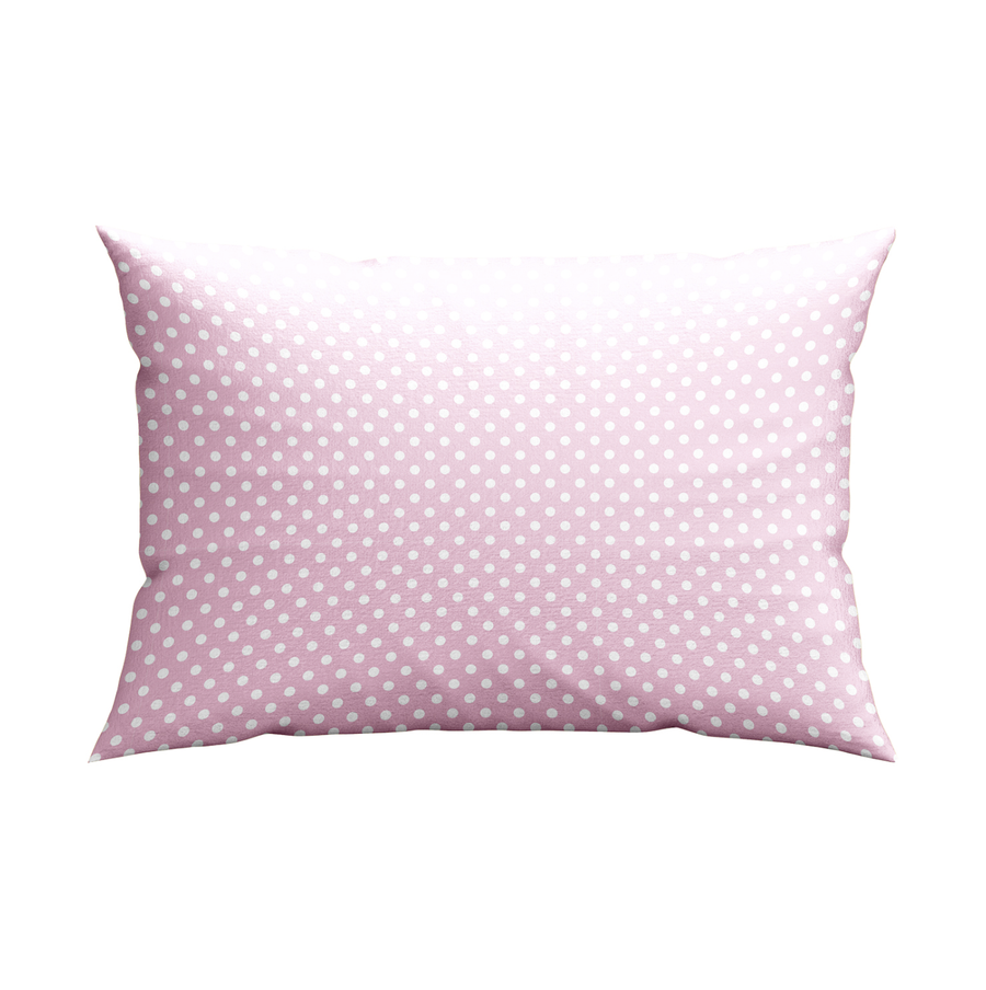 Pink Polka Dot Satin Pillow