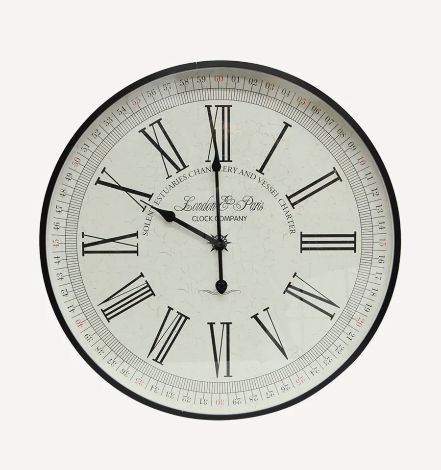 Noir Compass Wall Clock