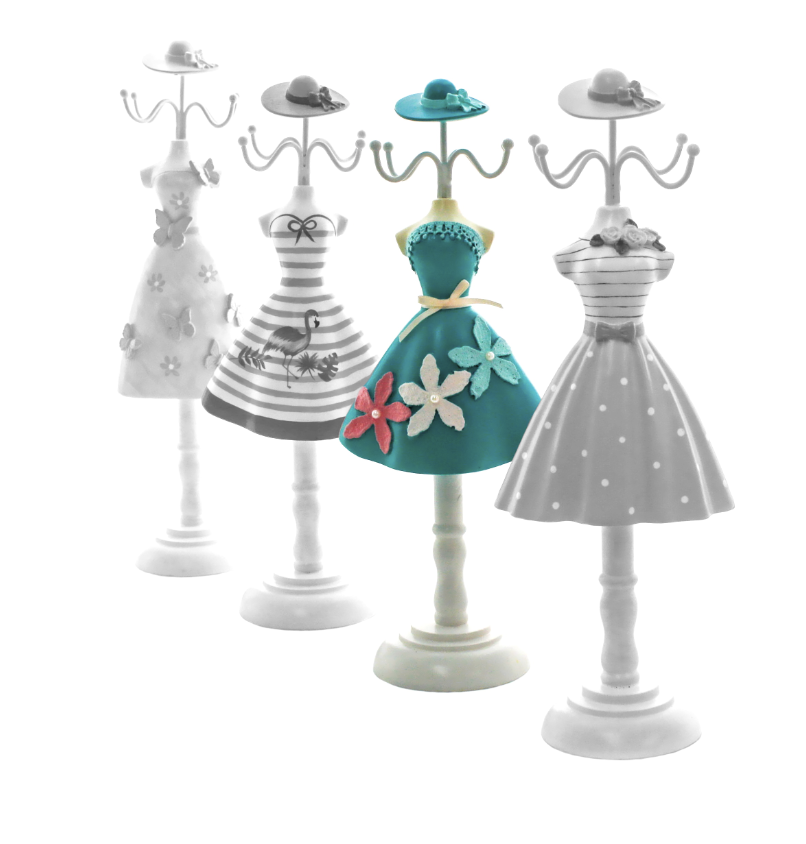 Jewellery Stand - Teal Flowers