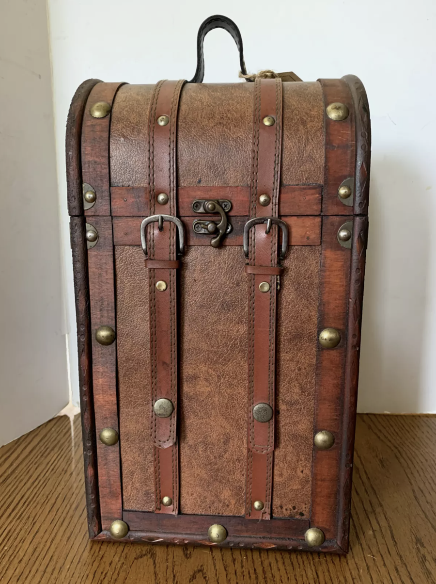 Chateau Bottle Antique Wooden Wine Box